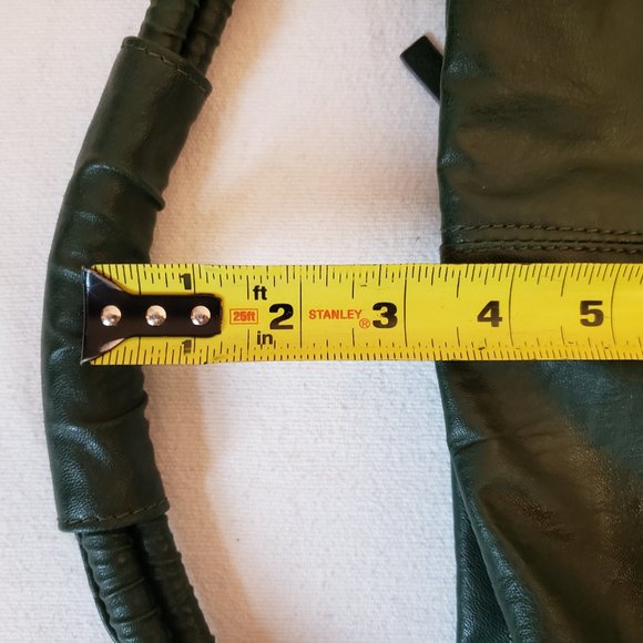 BUENO Green Slouchy Tote Bag Sz Large Vegan Leather Tassels Zippers *NOTE issues - Picture 16 of 16